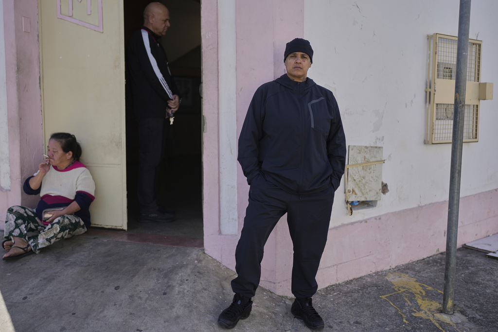 Maria Pires poses for a portrait at the shelter where she is staying in eastern Brazil, Sunday, June 15, 2025, after her deportation from the U.S. (AP Photo/Andre Penner)