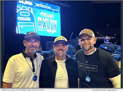 IMAGE CAPTION: Left to right: Brian Holland, CEO, Atlantic Bay; Eric Newman, Founder & CEO, Roc Solid Foundation; Stan Holland, President, Atlantic Bay | Atlantic Bay Mortgage Group LLC (Atlantic Bay) joined nearly 1,800 volunteers at Norfolk Scope Arena on September 18 for Roc Solid Foundation's inaugural Ready Bag Rally. In less than two hours, volunteers packed 16,000 Ready Bags to support families navigating a childhood cancer diagnosis. The rally was Roc Solid's first Ready Bag packing event of this scale.