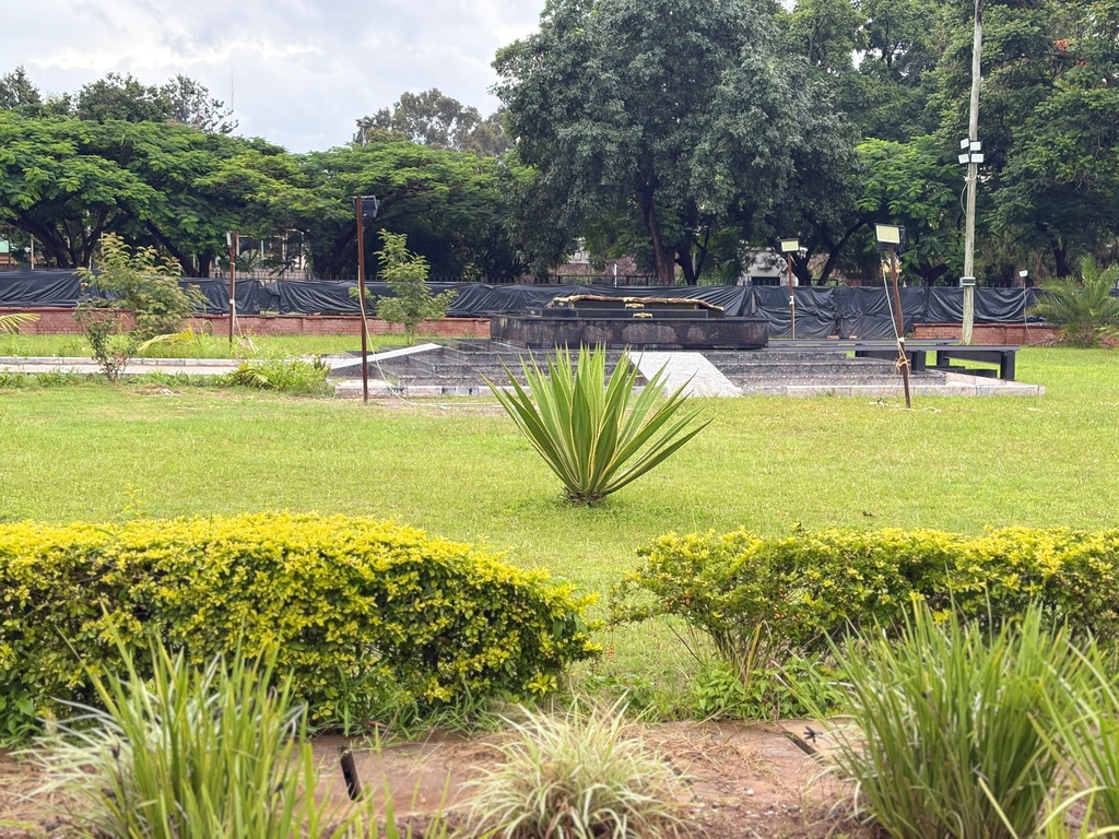 The spot in a cemetery in Lusaka, Zambia, where authorities want to bury former President Edgar Lungu who died more than eight months ago in South Africa, is photographed Thursday, Feb.12, 2026. (AP Photo/Rodney Muhumuza)