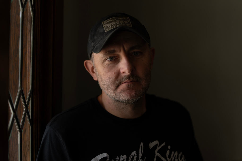 Mark F. Powell, a fourth-generation coal miner in southern West Virginia, is seen at his attorney's office, Sept. 18, 2025, in Oak Hill, W.Va. (AP Photo/Carolyn Kaster)