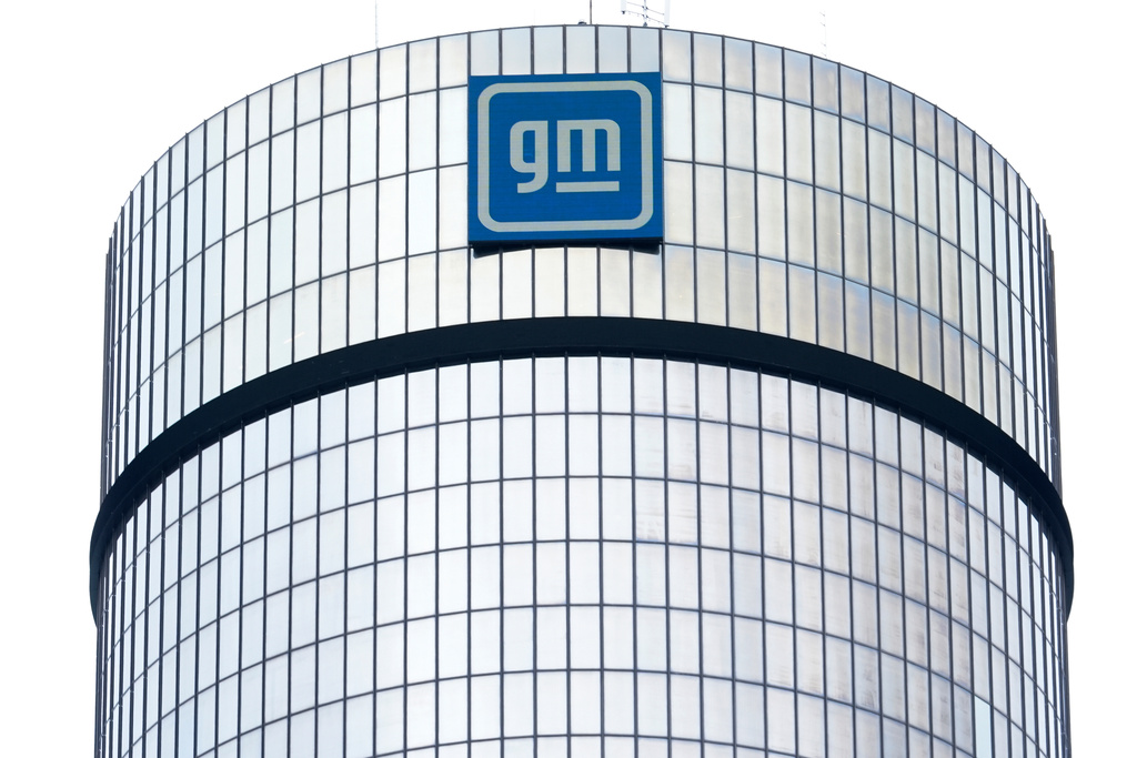 FILE - The General Motors logo is seen at its headquarters in Detroit on April 24, 2024. (AP Photo/Paul Sancya, File)