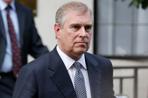 FILE- Britain's Prince Andrew leaves King Edward VII hospital in London after visiting his father Prince Philip, June 6, 2012. (AP Photo/Sang Tan, File) FILE- Britain's Prince Andrew leaves King Edward VII hospital in London after visiting his father Prince Philip, June 6, 2012. (AP Photo/Sang Tan, File)