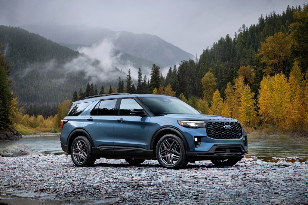 This photo provided by Ford shows the 2026 Explorer. The three-row Explorer has a lot of good things going for it, including powerful engines and an easy-to-use touchscreen interface. (Courtesy of Ford Motor Co. via AP)