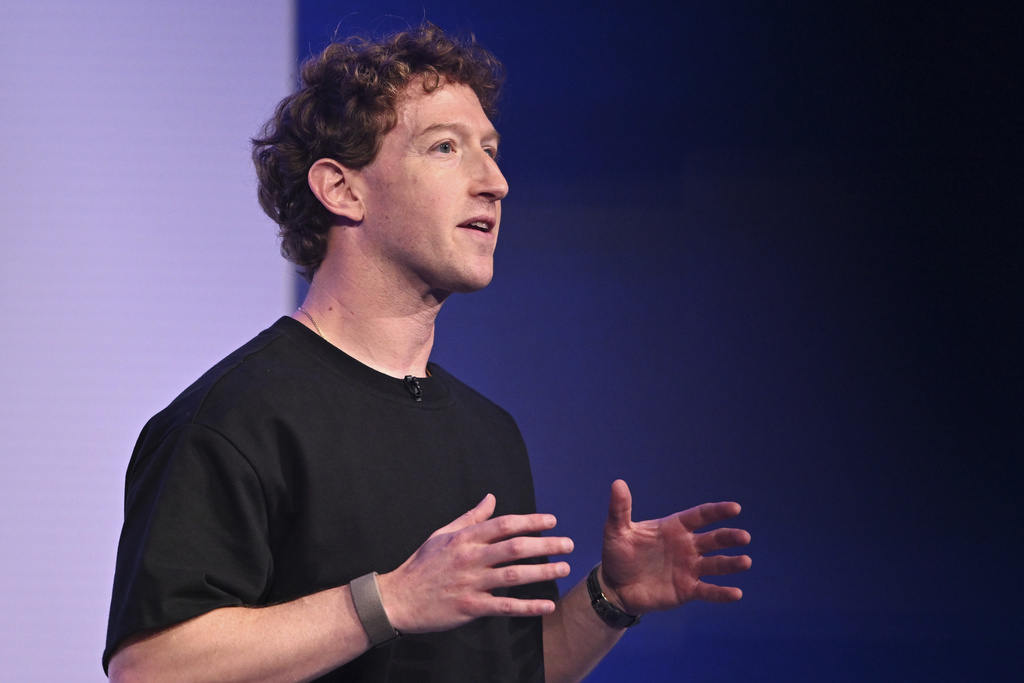 Meta CEO Mark Zuckerberg speaks during the company's Connect developer conference Wednesday, Sept. 17, 2025, in Menlo Park, Calif. (AP Photo/Nic Coury)
