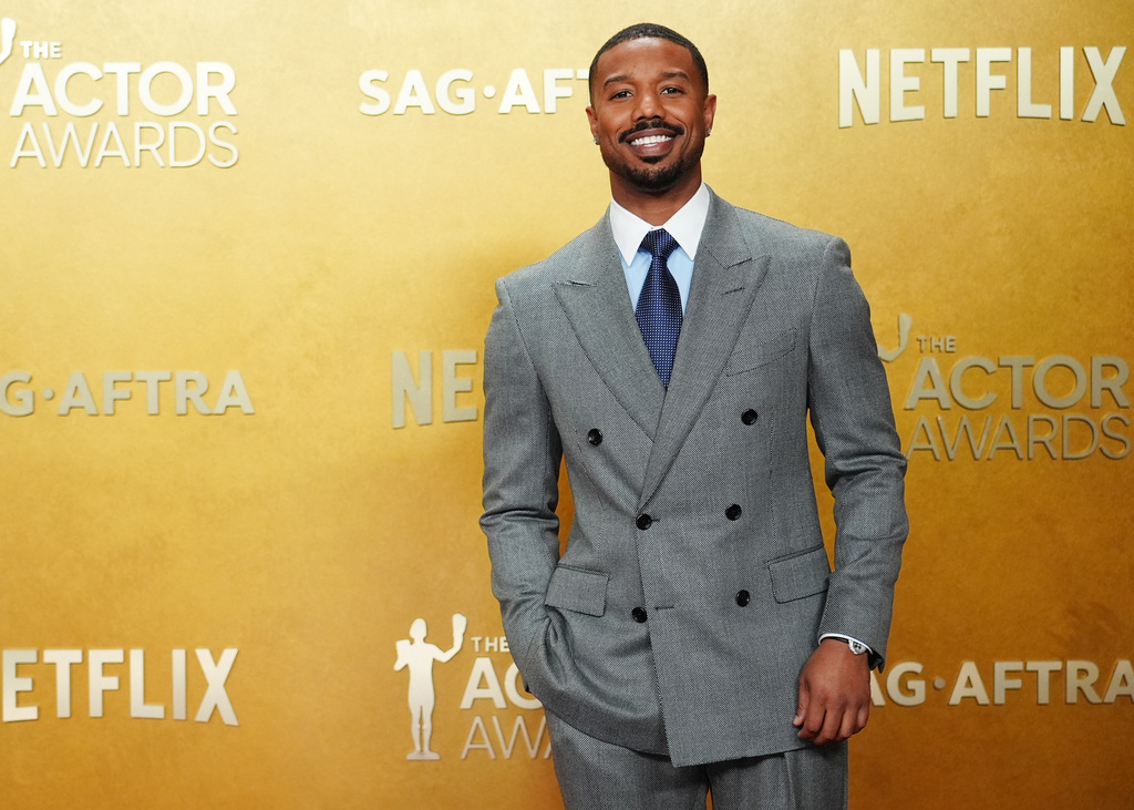 Michael B. Jordan arrives at the 32nd Annual Actor Awards on Sunday, March 1, 2026, at the Shrine Auditorium and Expo Hall in Los Angeles. (Photo by Richard Shotwell/Invision/AP)