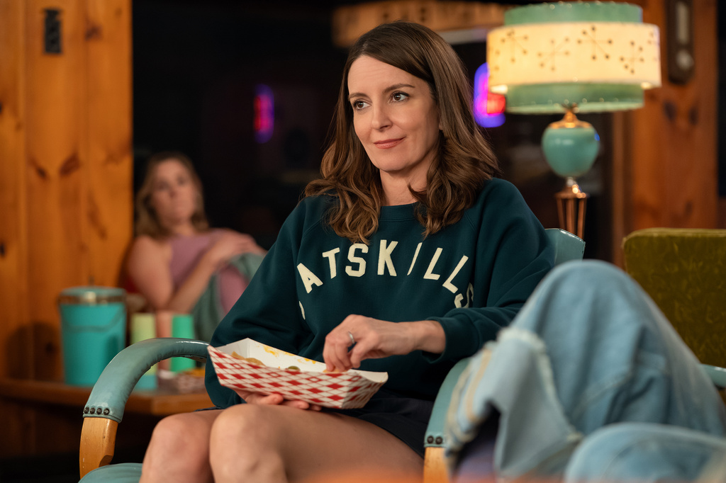This image released by Netflix shows Tina Fey in a scene from "The Four Seasons." (Emily V. Aragones/Netflix via AP)