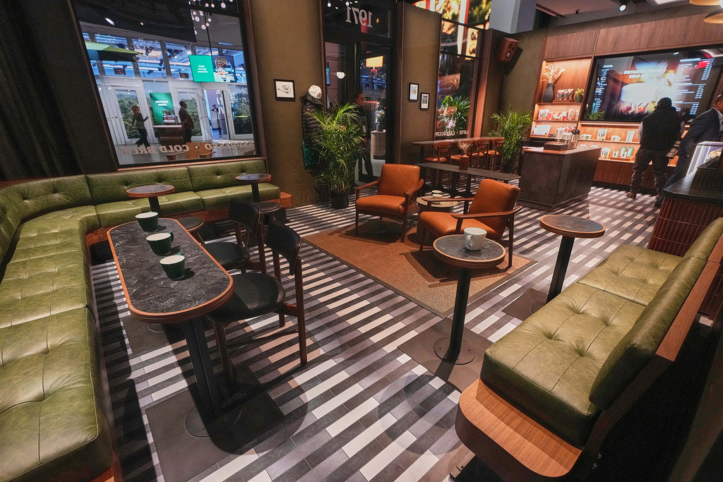 A Ristretto model of future Starbucks stores is displayed during the Starbucks Investor Day event, in New York, Thursday, Jan. 29, 2026. (AP Photo/Richard Drew)