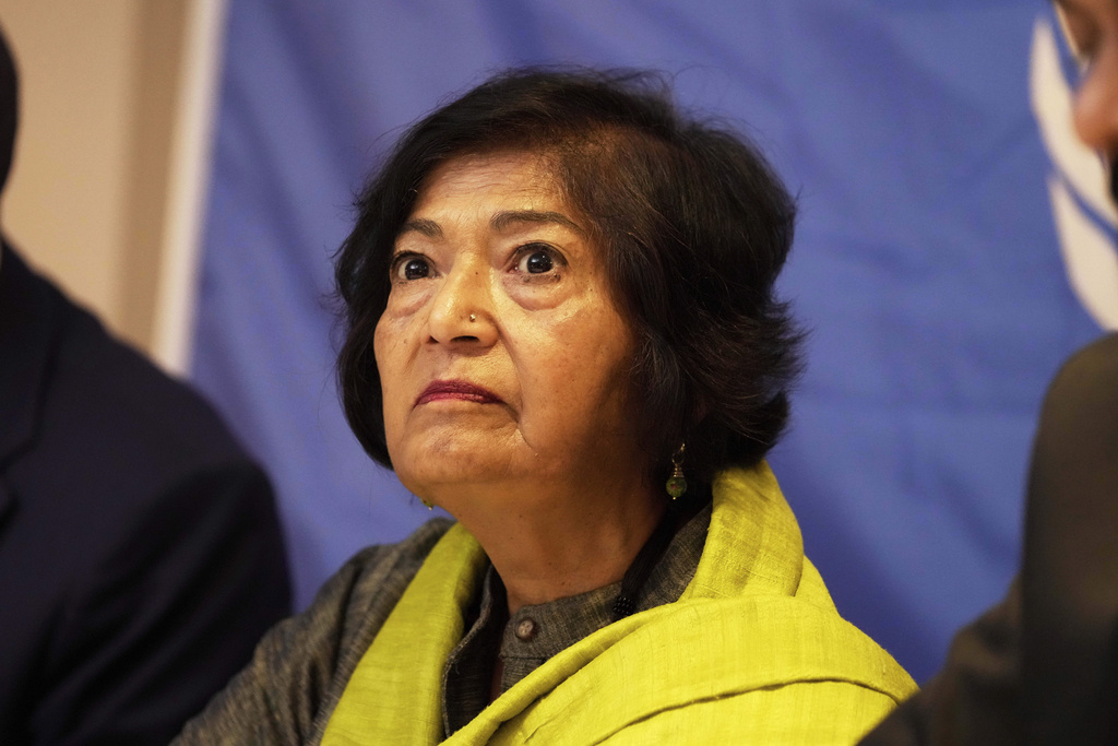 Chairperson of the UN Commission on Human Rights in South Sudan and human rights lawyer Yasmin Sooka answers journalists' questions during a press conference in Nairobi, Kenya, Tuesday, Sept. 16, 2025. (AP Photo/Brian Inganga)