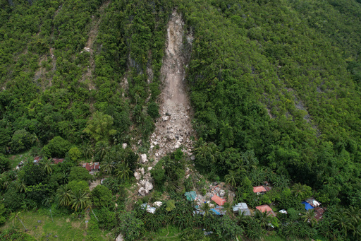 Damaged homes lie after a landslide caused by Tuesday's strong earthquake killed some people sleeping in their hillside homes, Thursday, Oct. 2, 2025, in Bogo city, Cebu Province, Central Philippines. (AP Photo/Aaron Favila) Damaged homes lie after a landslide caused by Tuesday's strong earthquake killed some people sleeping in their hillside homes, Thursday, Oct. 2, 2025, in Bogo city, Cebu Province, Central Philippines. (AP Photo/Aaron Favila)