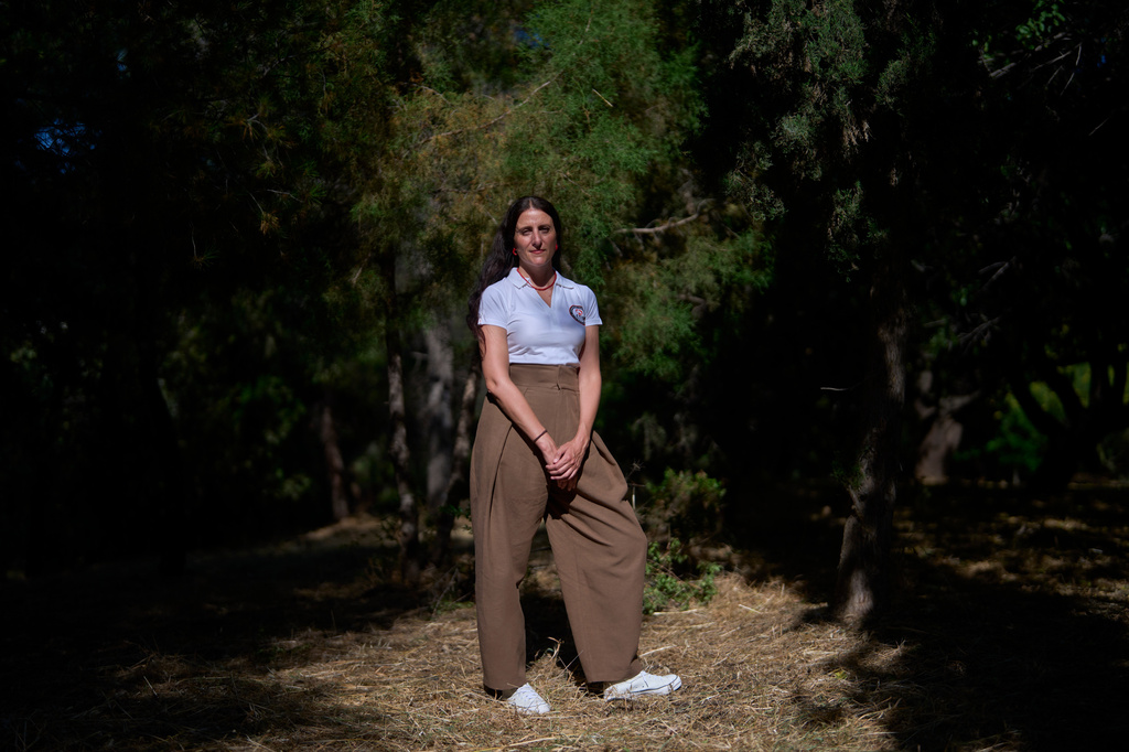 Fire Service Col. Zisoula Ntasiou, vice president of the International Association of Fire and Rescue Services, poses for a portrait in Athens, Greece, on Thursday, June 18, 2026. (AP Photo/Petros Giannakouris)