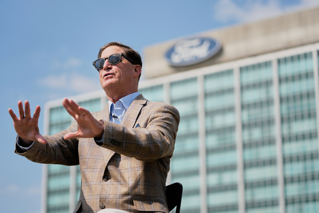 Ford heritage and brand manager Ted Ryan speaks in an interview at the current Ford World Headquarters, Thursday, Sept. 11, 2025, in Dearborn, Mich. (AP Photo/Ryan Sun)