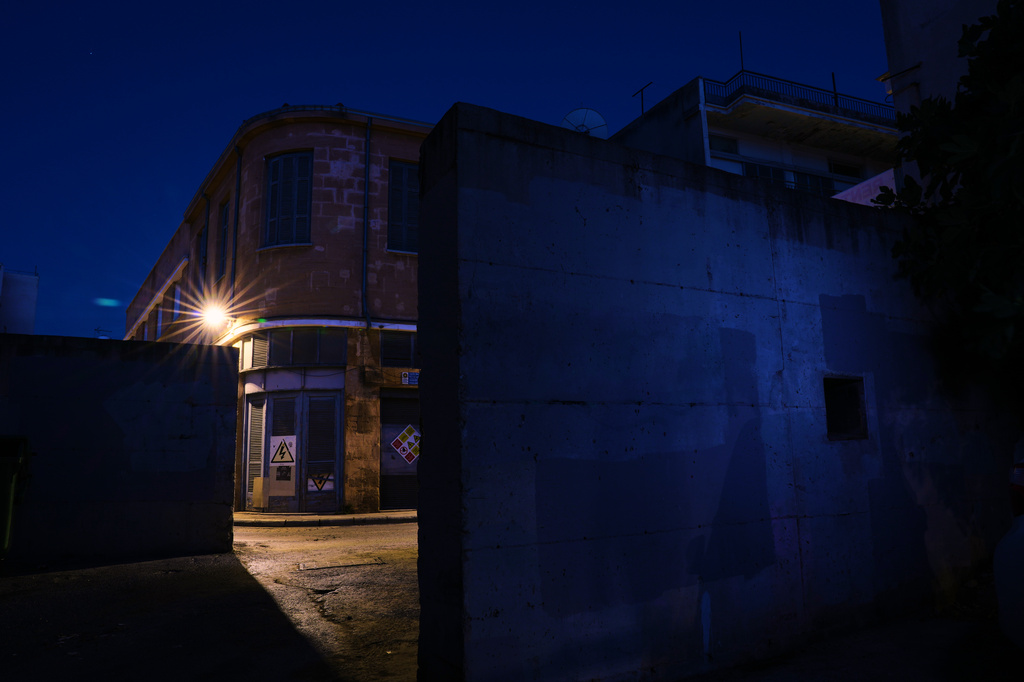 A wall stands near the U.N buffer zone separating the Greek Cypriot south from the Turkish Cypriot north, established after the July 20, 1974 Turkish invasion of Cyprus, in the medieval core of the divided capital of Nicosia, Cyprus, on July 22, 2026. (AP Photo/Petros Karadjias)