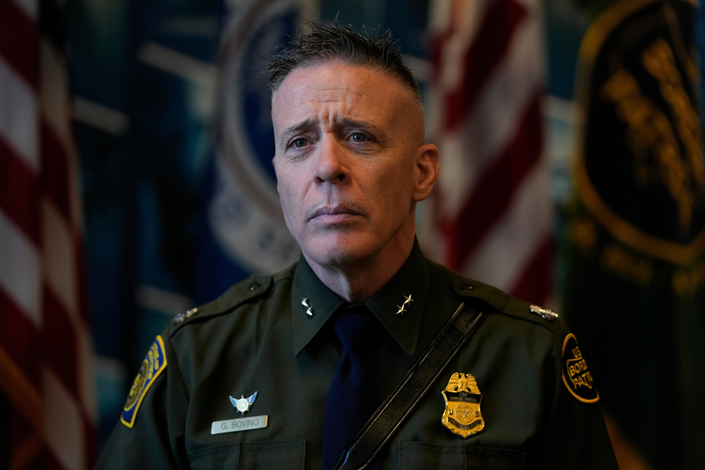 Senior U.S. Border Patrol official Greg Bovino speaks to Associated Press reporters during an interview Monday, Nov. 3, 2025, in Rosemont, Ill. (AP Photo/Erin Hooley)