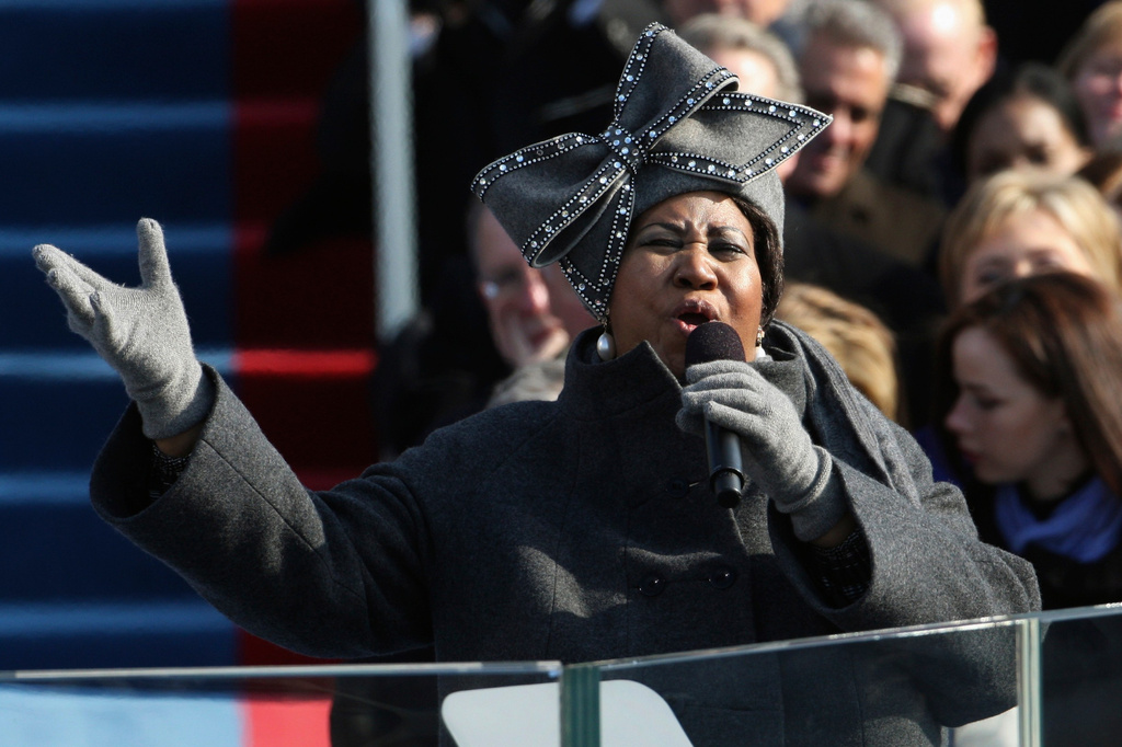 FILE - Aretha Franklin performs at the inauguration for President Barack Obama on Jan. 20, 2009, at the U.S. Capitol in Washington. (AP Photo/Ron Edmonds, File)