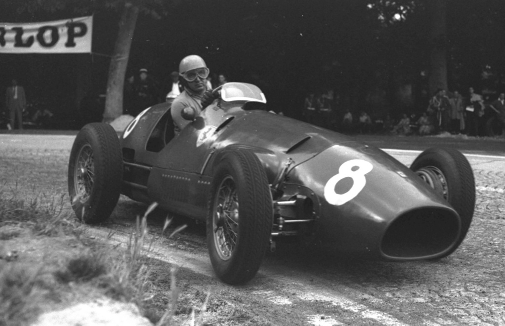 FILE - In this July 6, 1952 file photo Alberto Ascari of Italy in action in a Ferrari at the French Grand Prix in Rouen. (AP Photo, File)