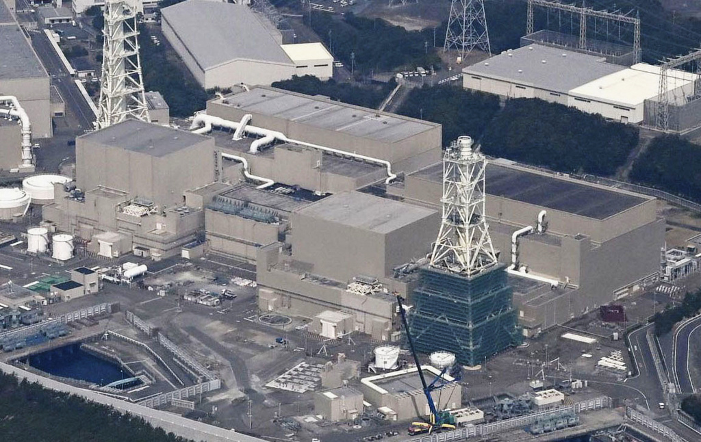 FILE - This aerial photo shows Hamaoka nuclear power plant, owned by the Cubu Electric Power Co., in Omaezaki, central Japan, March 26, 2025. (Minoru Iwasaki/Kyodo News via AP, File)