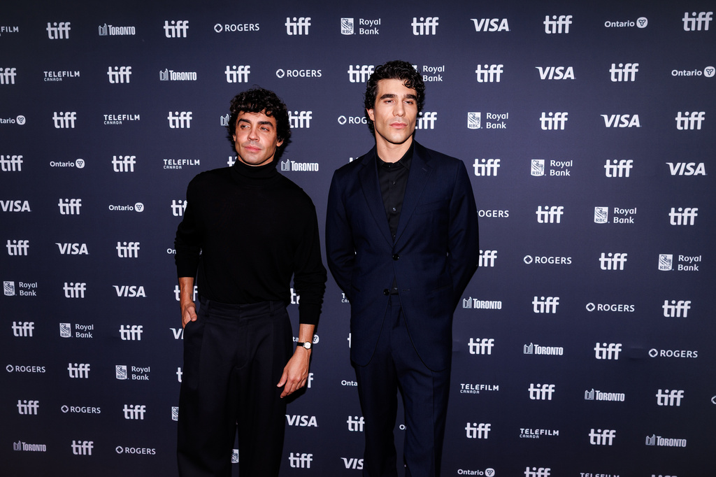 CORRECTION -Javier Ambrossi, left, and Javier Calvo is photographed on the red carpet for the film "La Bola Negra" during the Toronto International Film Festival in Toronto, on Tuesday, Sept. 15, 2026. (Keito Newman/The Canadian Press via AP) CORRECTION: Corrects to Javier Ambrossi instead of Jvier Ambroisa.