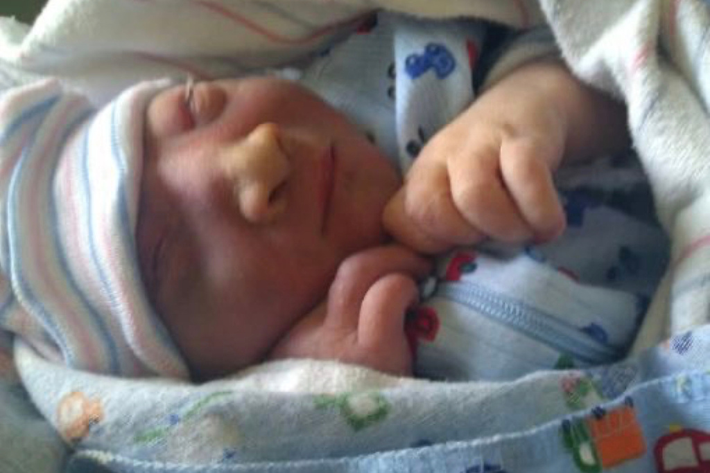 This photo provided by Andrea Lopez shows her son, Gabriel Cude, at a hospital Bakersfield, Calif., in 2011, where he was born with anencephaly, a rare and severe birth defect tied to a lack of folic acid, a key vitamin. (Courtesy Andrea Lopez via AP) CORRECTION: Corrects last name to Cude, instead of Crude.