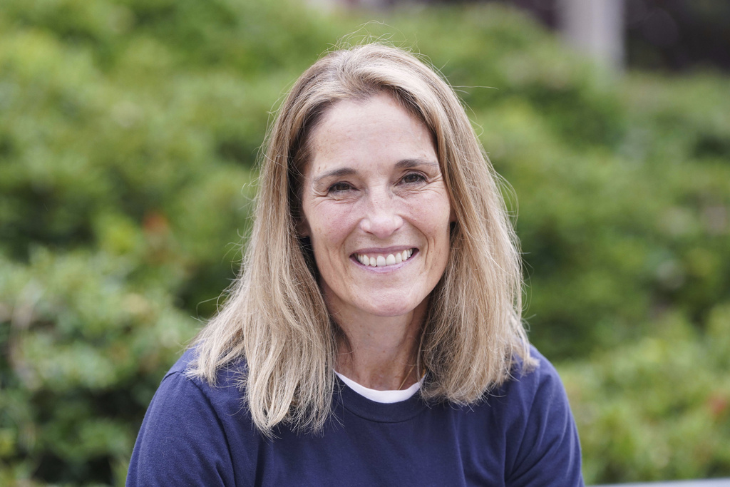 Jeannie Tarkenton poses for a photo Friday, Nov. 21, 2025, in Atlanta. (AP Photo/Megan Varner)